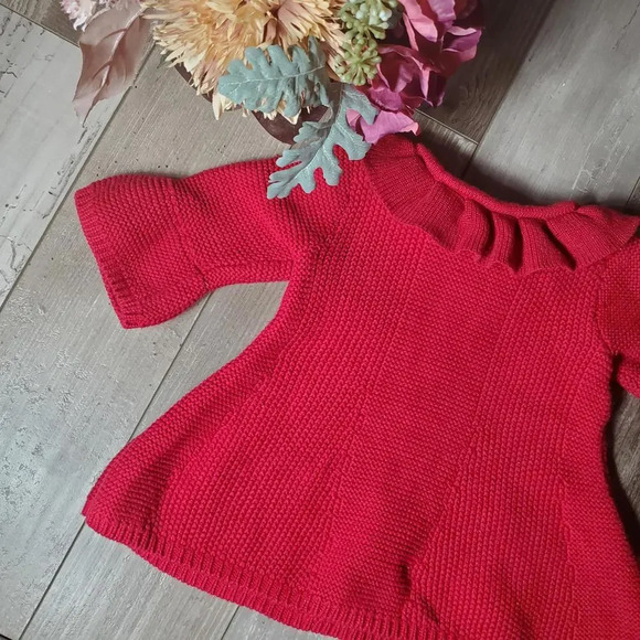 First Impressions Red Shimmery Knit Sweater Dress Tunic Size 18m - Picture 12 of 12